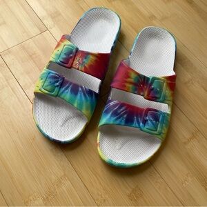 FREEDOM MOSES 2 Band Slide Sandals Hendrix Tie Dye Size 8